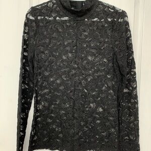 White House Black Market Black Lace Blouse